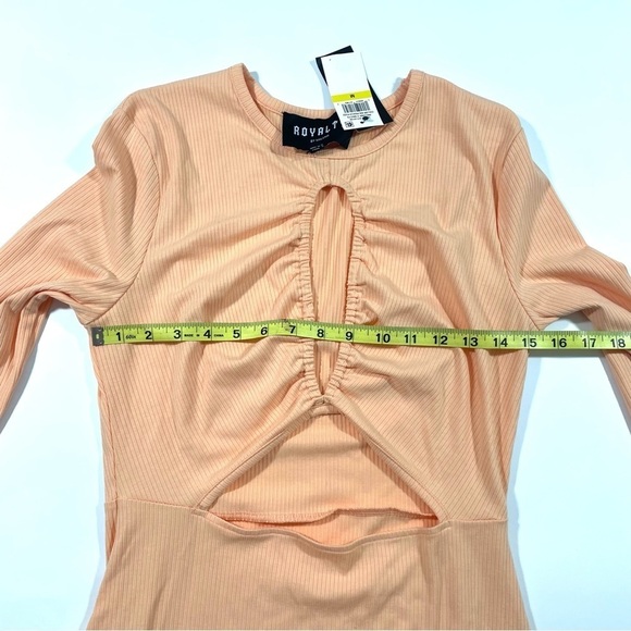 New Royalty Maluma Ribbed Bodycon Dress Front Cutout - Picture 6 of 7